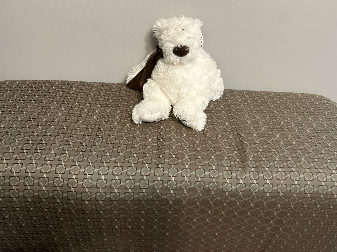 Brown, grey Patterned Upholstered Bench - photo 2
