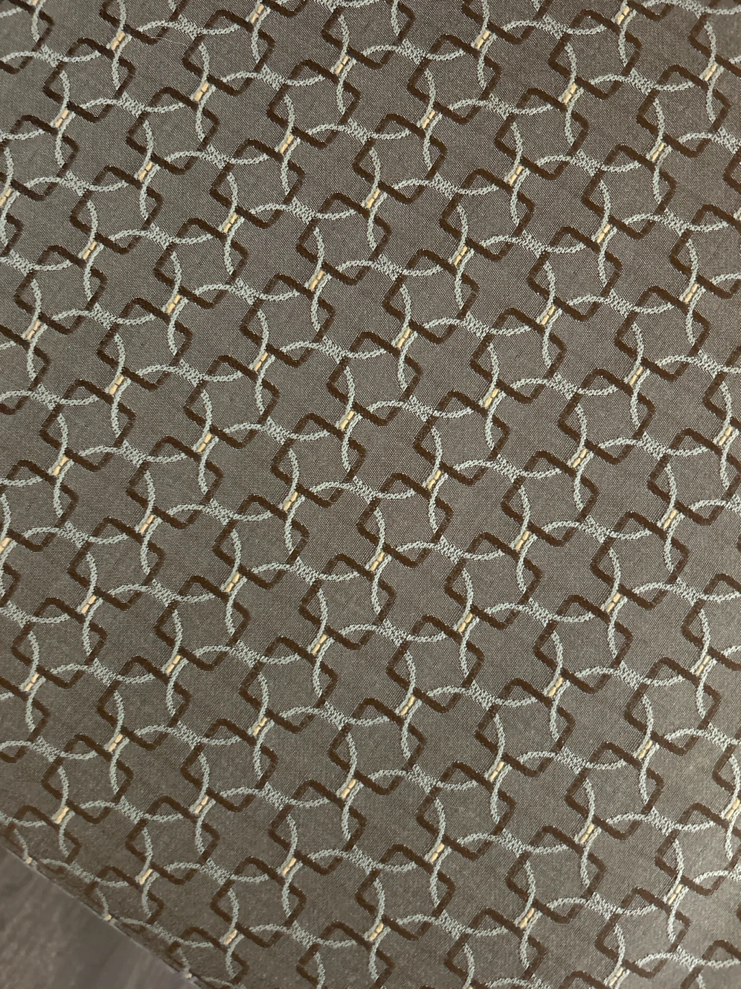 Brown, grey Patterned Upholstered Bench - photo 3