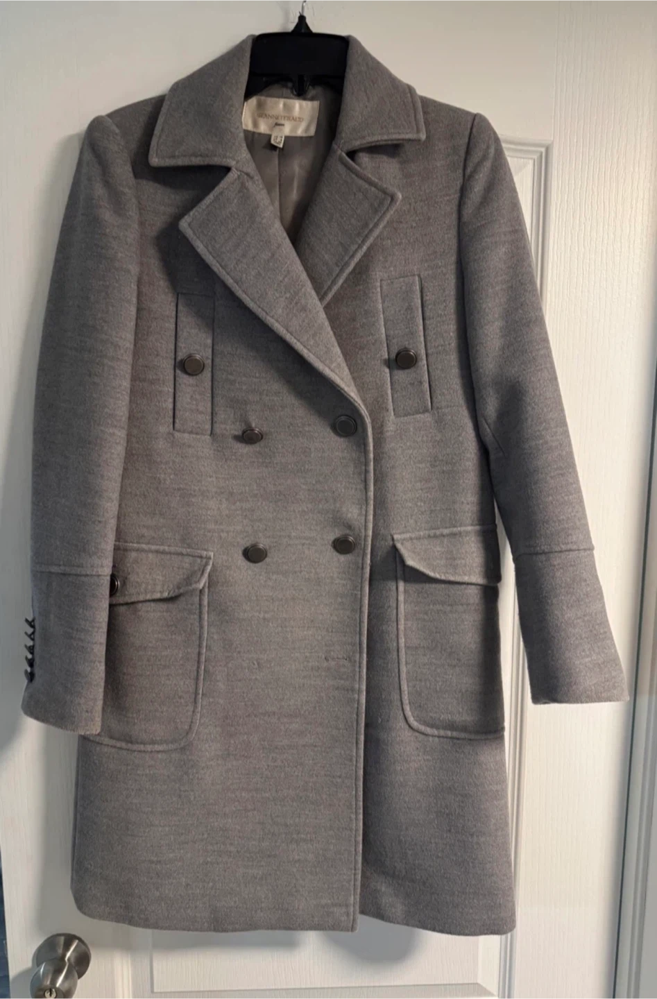 Gianni Feraud Grey Wool-Blend Coat - US 6