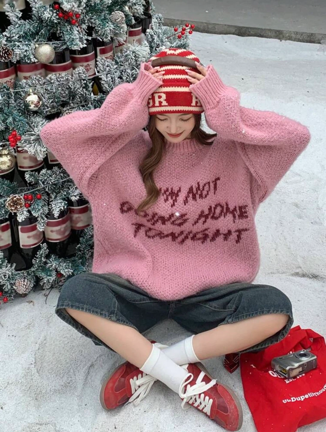 Pink Graphic Knit Sweater - photo 2