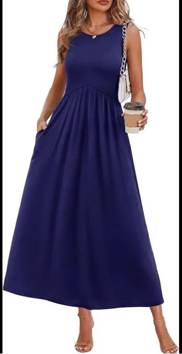 Navy blue sleeveless maxi dress Size Medium - photo 2