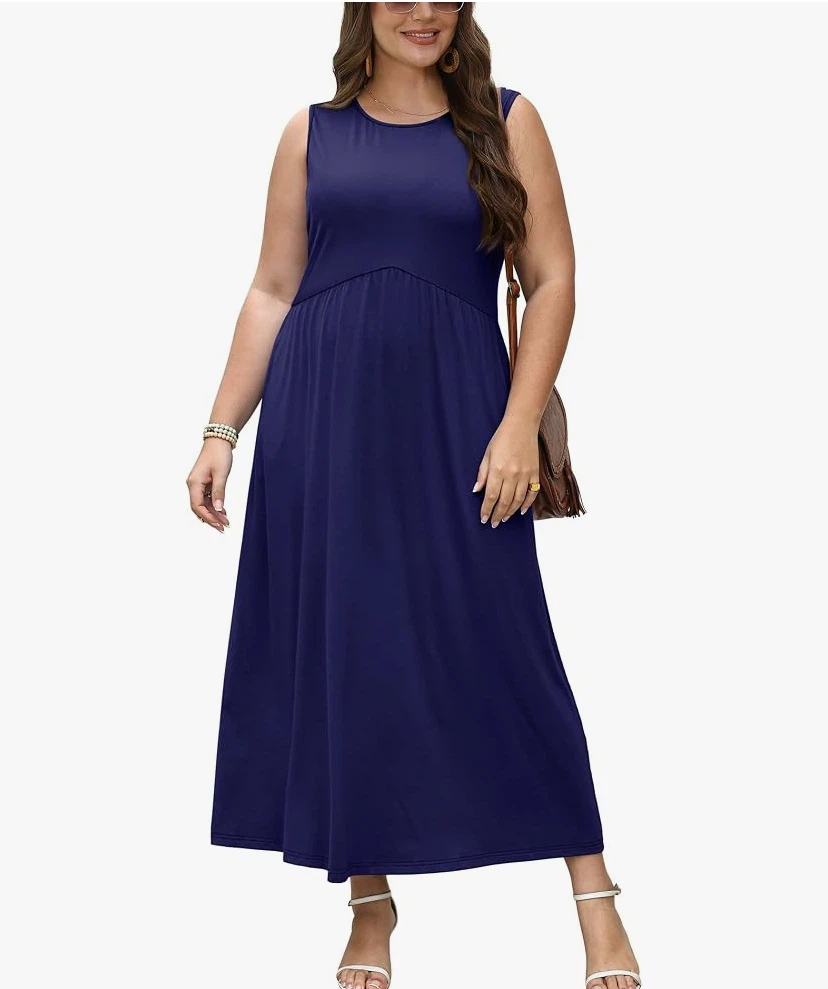 Navy blue sleeveless maxi dress Size Medium - photo 4