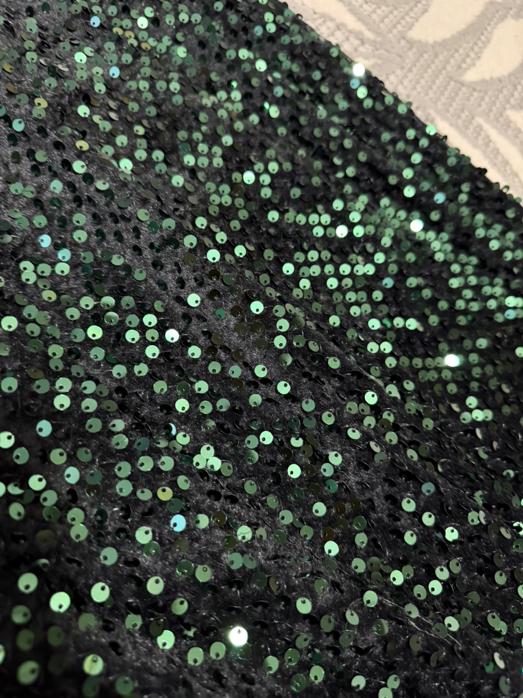 Dark Green Sequin One-Shoulder Dress - photo 5