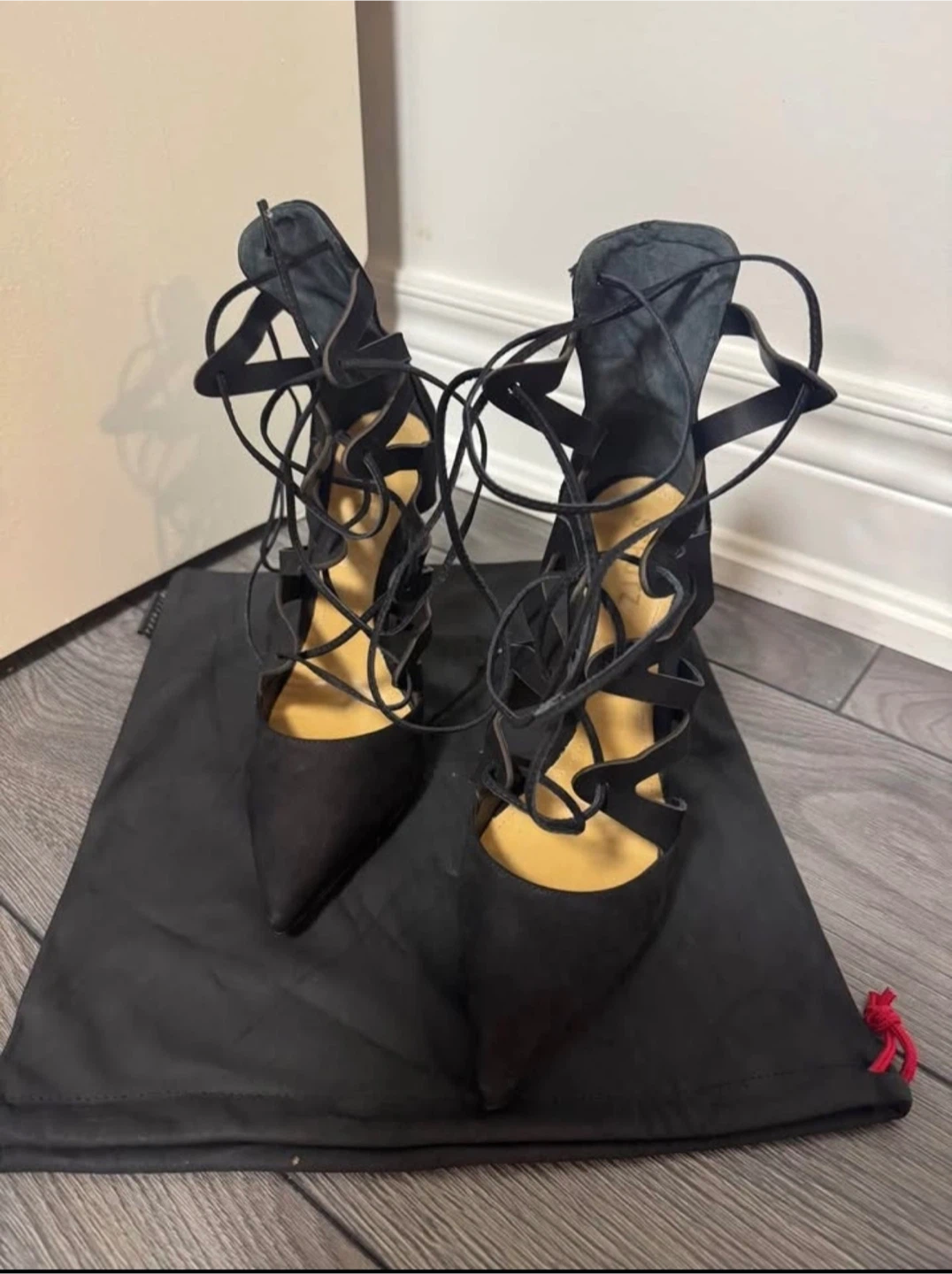Schutz Black Lace-Up Heels - photo 2