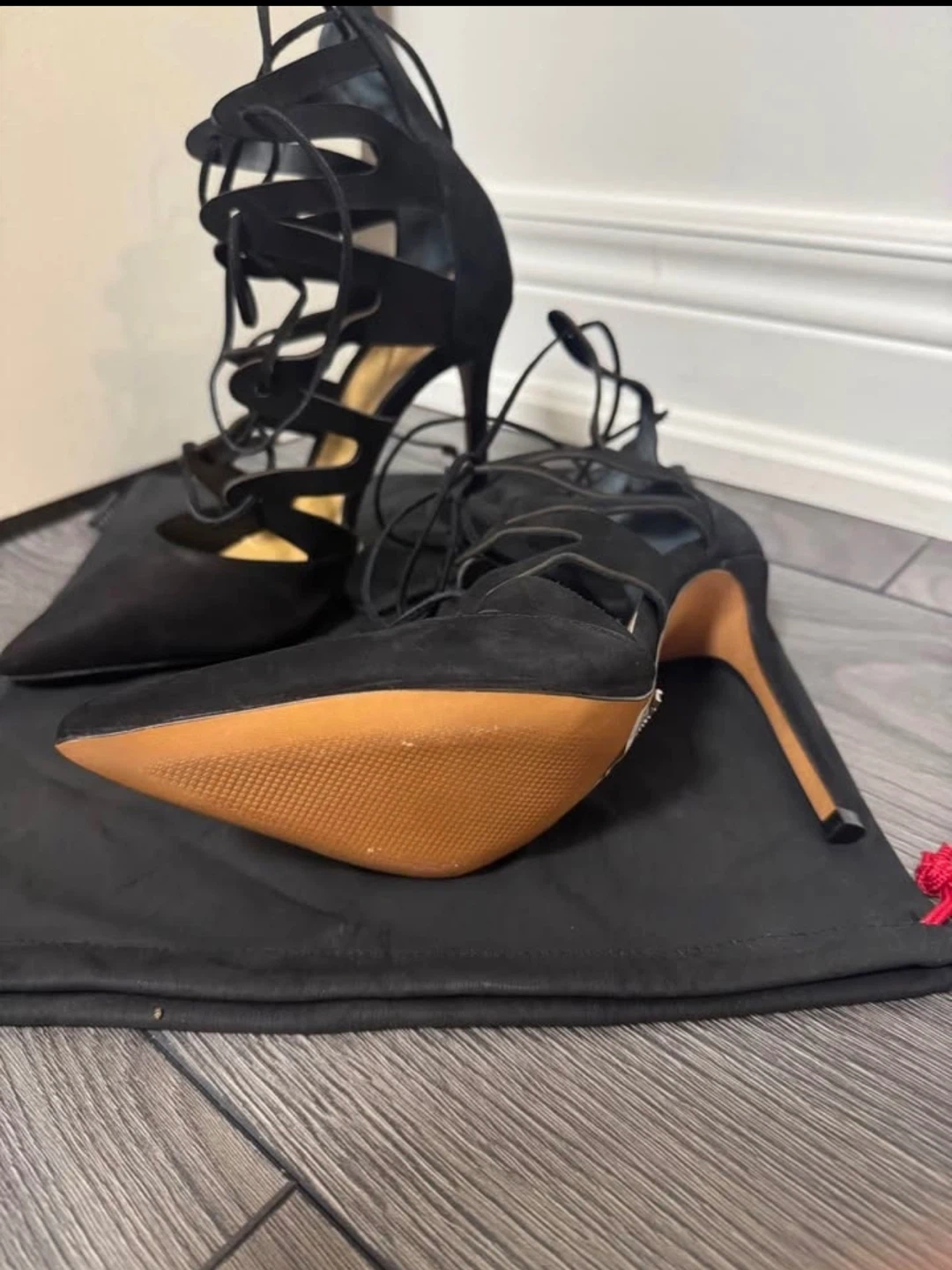 Schutz Black Lace-Up Heels - photo 4