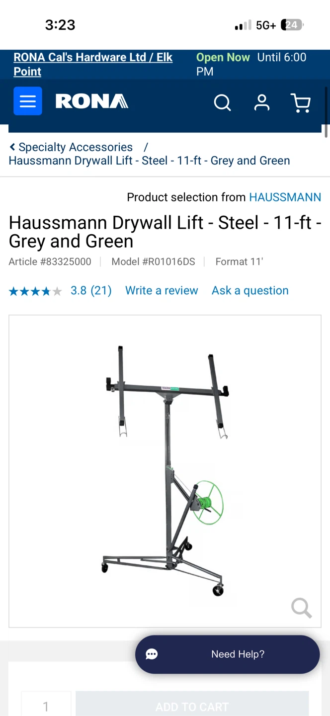 Haussmann Drywall Lift - Steel - 11-ft - Grey and Green - photo 5