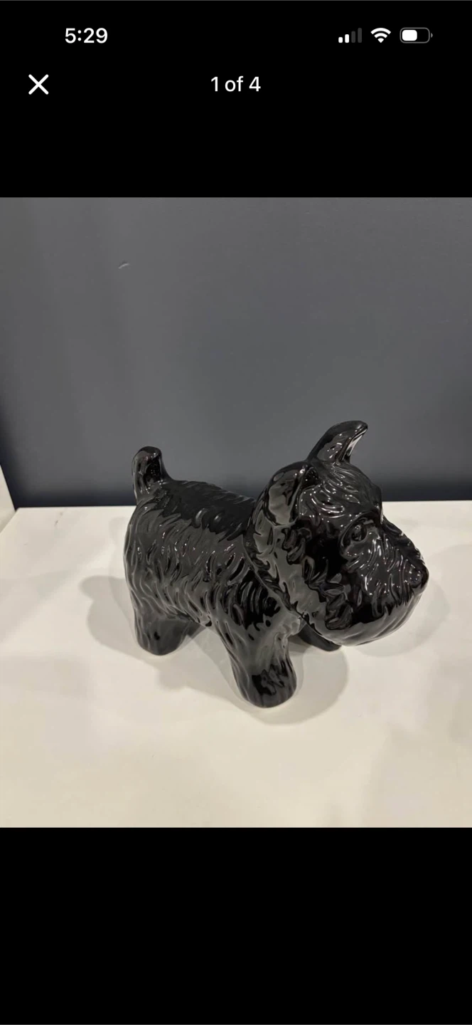 Black Ceramic Scottish Terrier Coin Bank