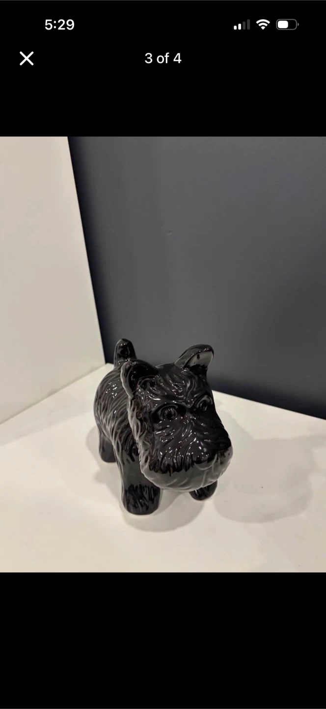 Black Ceramic Scottish Terrier Coin Bank - photo 3