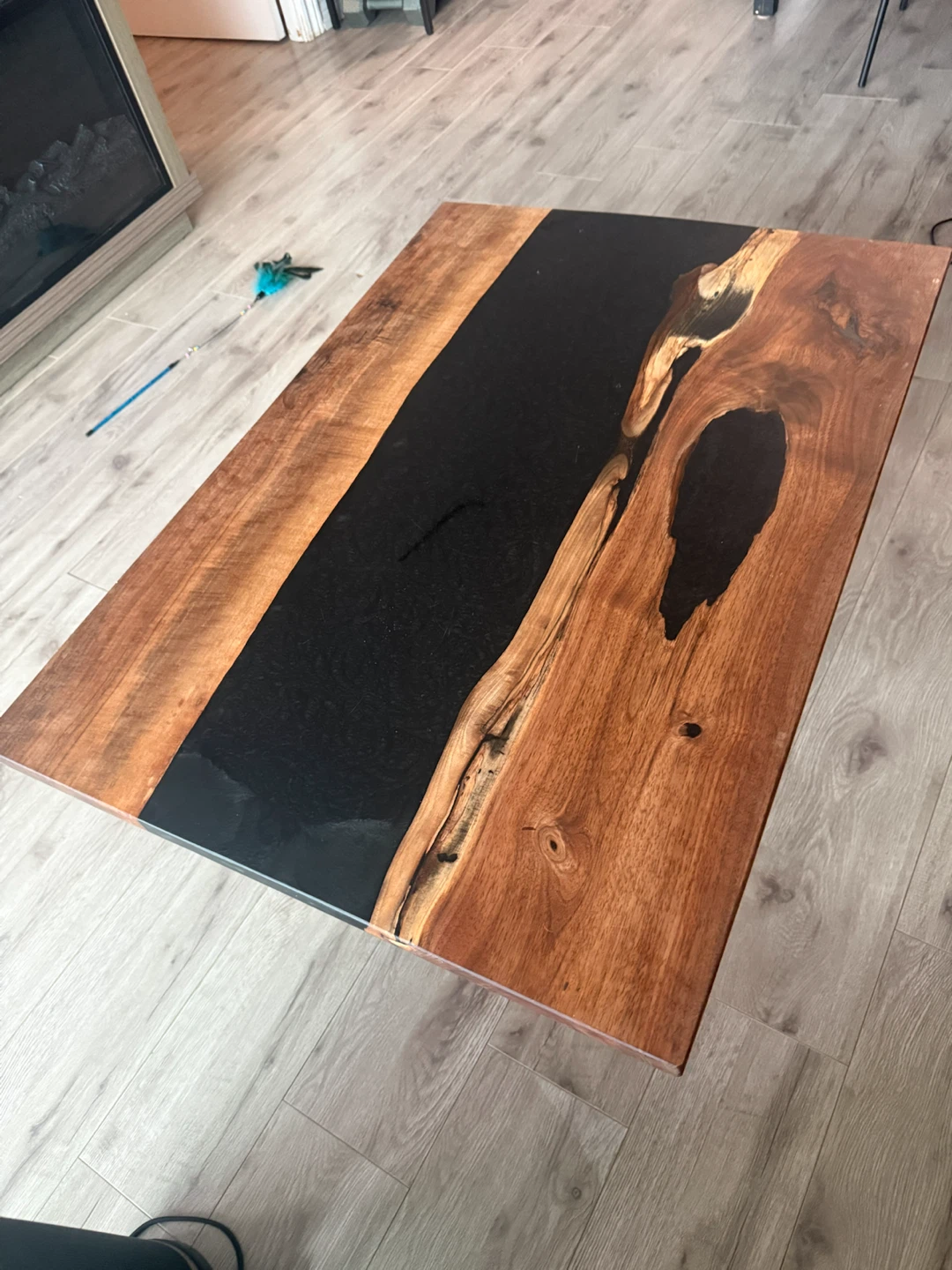 Live Edge Wood and Epoxy Coffee Table