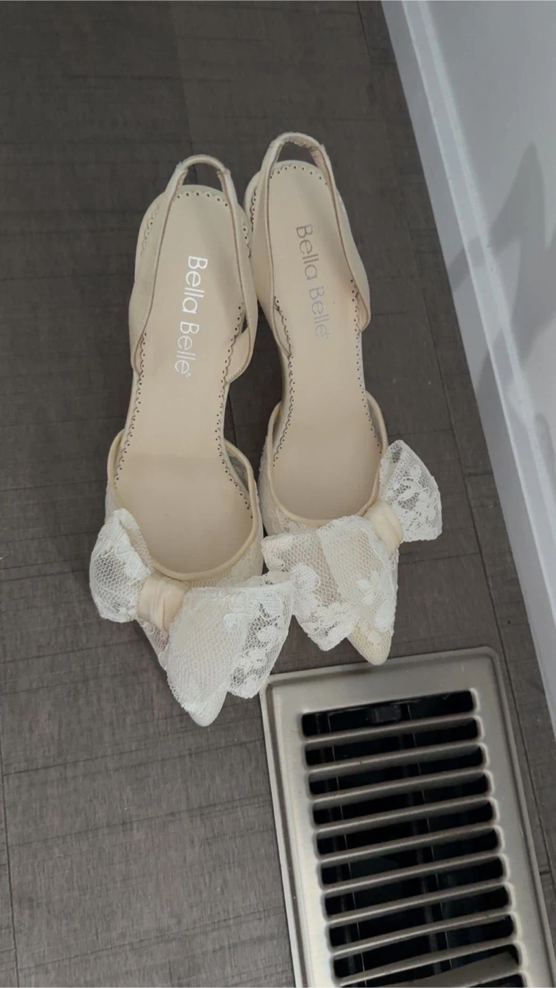 Bella Belle lace slingback heels