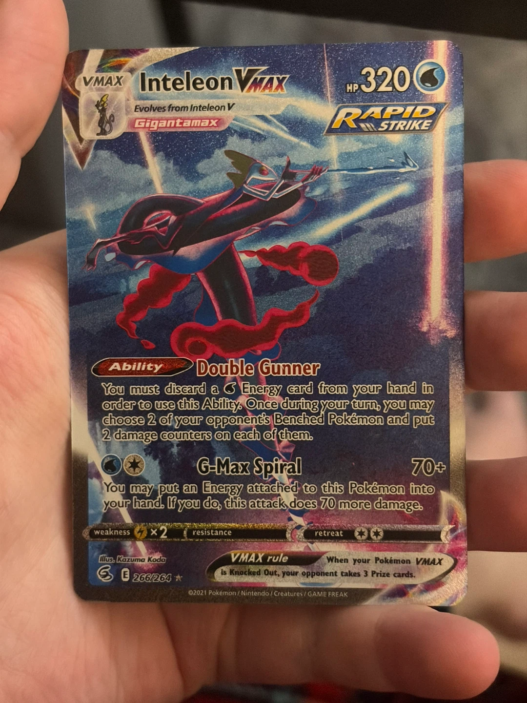 Inteleon VMAX 266/264 Pokemon Trading Card