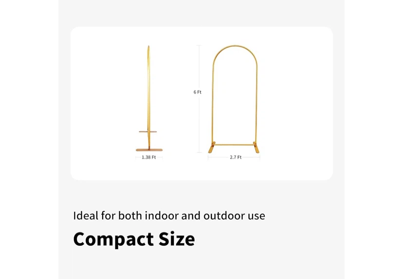 Gold Arch Backdrop Stand w/elastic cord connections - photo 5