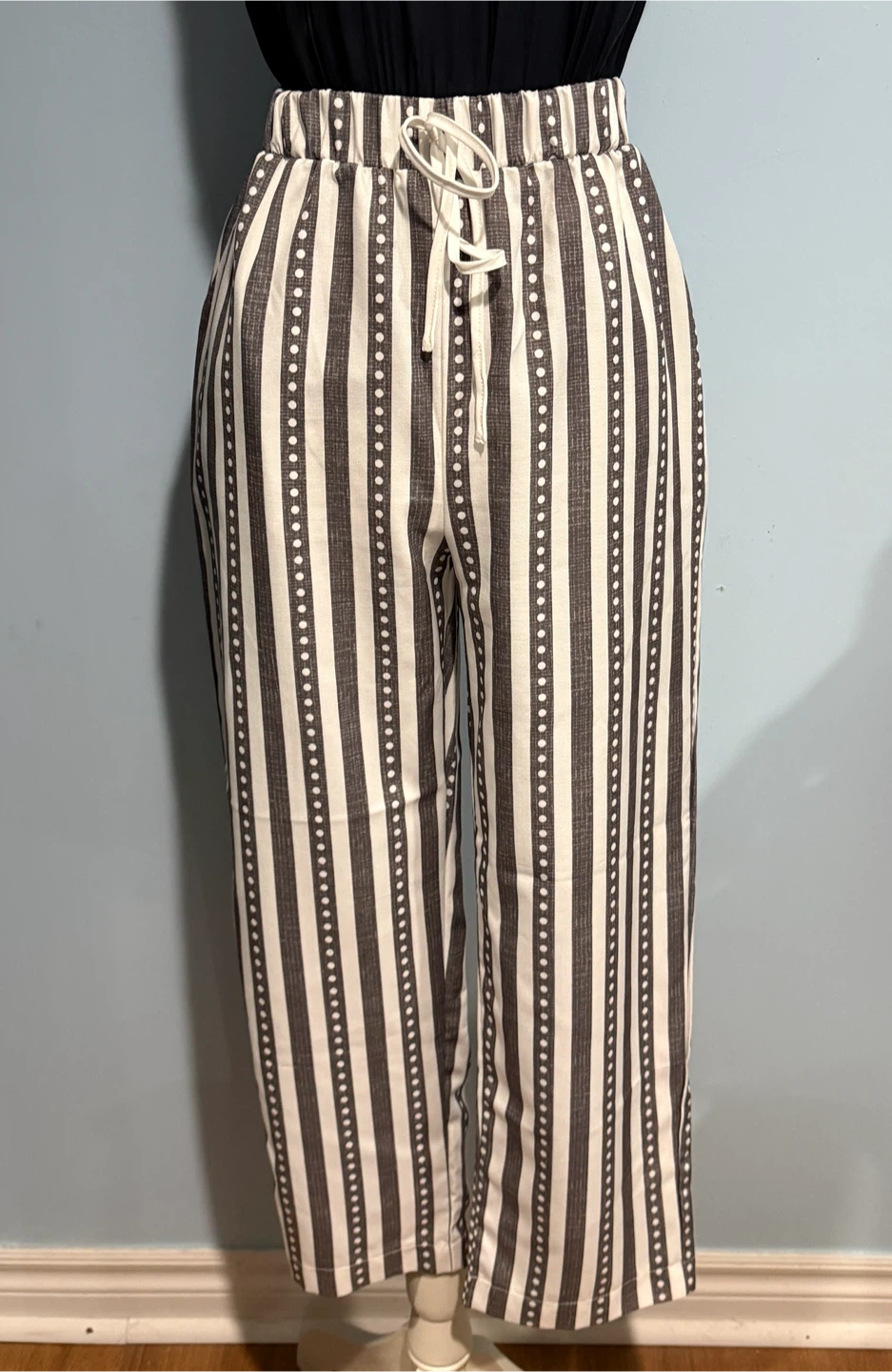 Striped Drawstring Trousers - photo 2