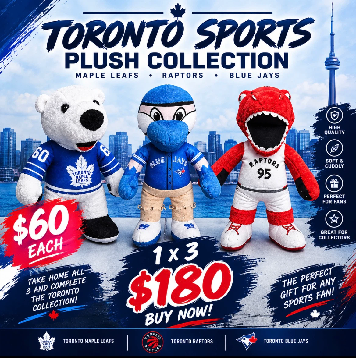 Toronto Sports Plush Collection