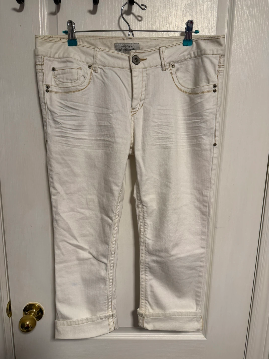 Y2K Aeropostale Low-Rise White Jeans Capris Size 13/14