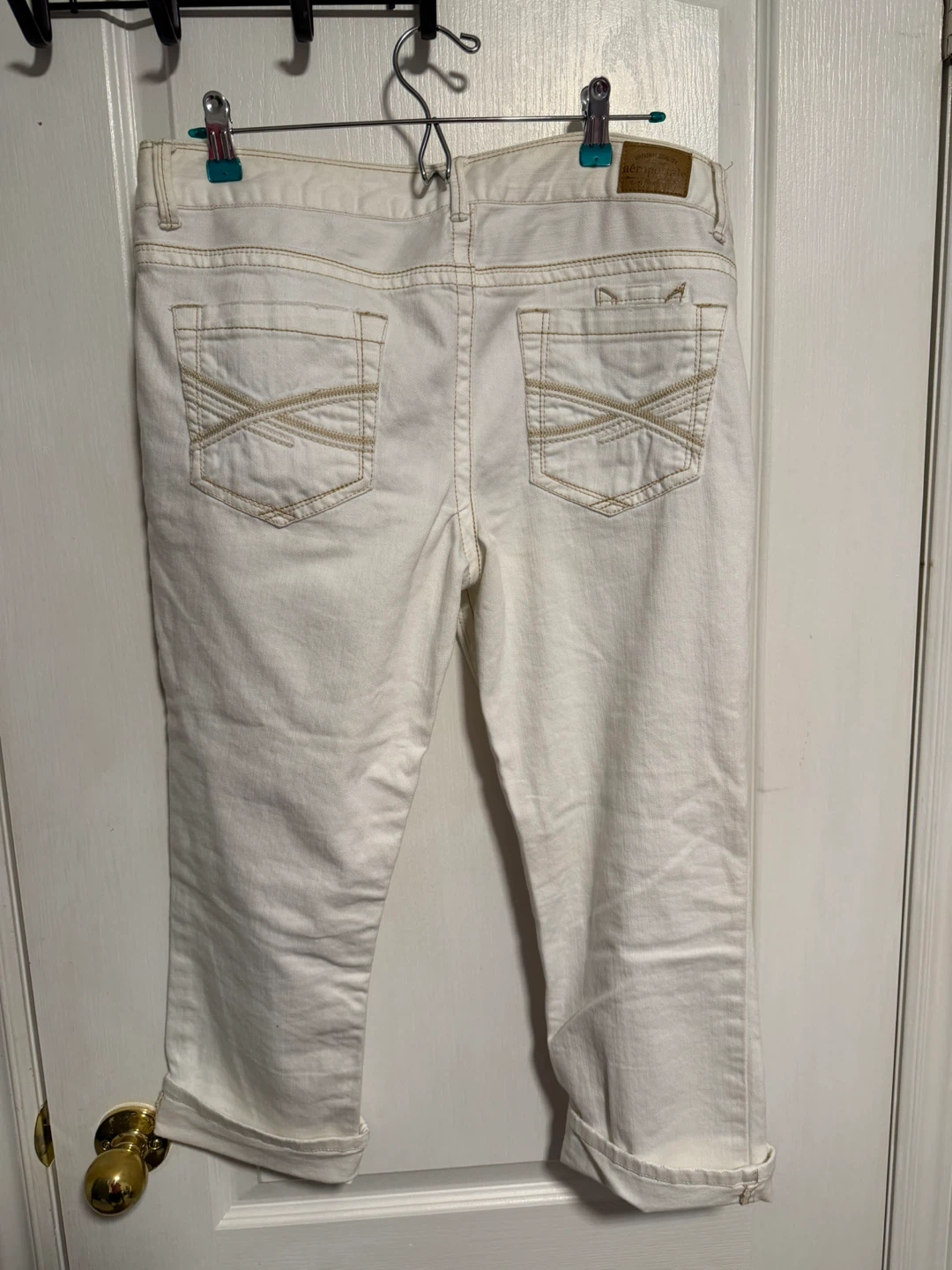 Y2K Aeropostale Low-Rise White Jeans Capris Size 13/14 - photo 3