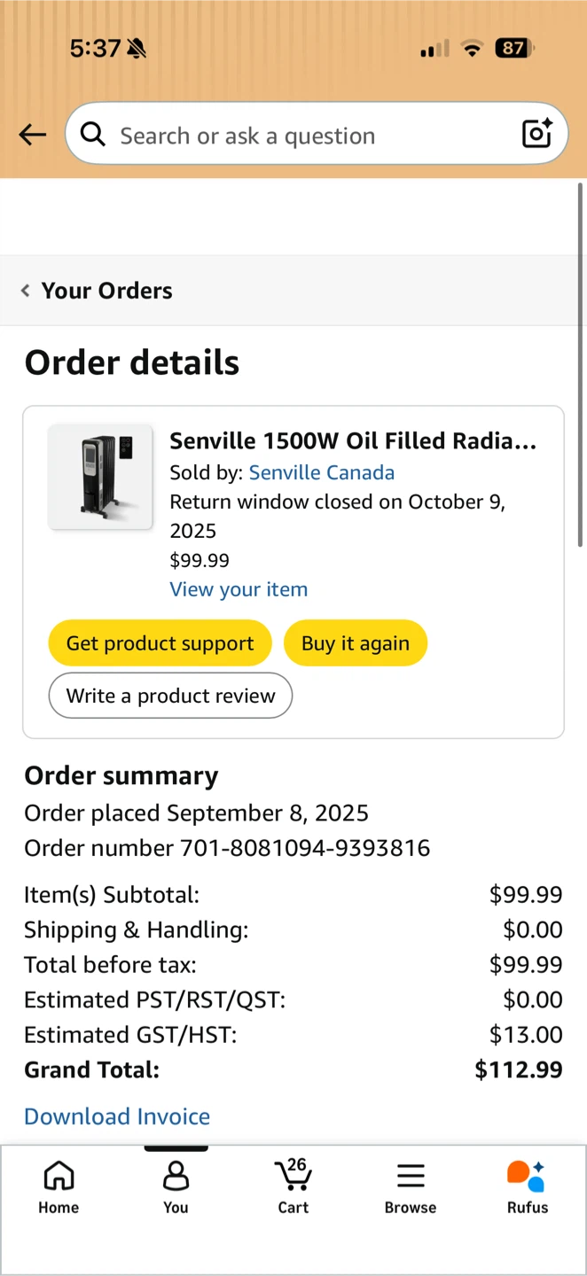 Senville 1500W Oil Filled Radiator Heater – Excellent Condition - photo 5