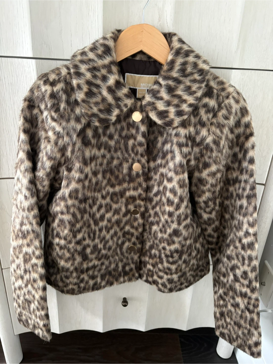 BNWT Michael Kors Faux Fur Jacket Leopard Print - photo 2