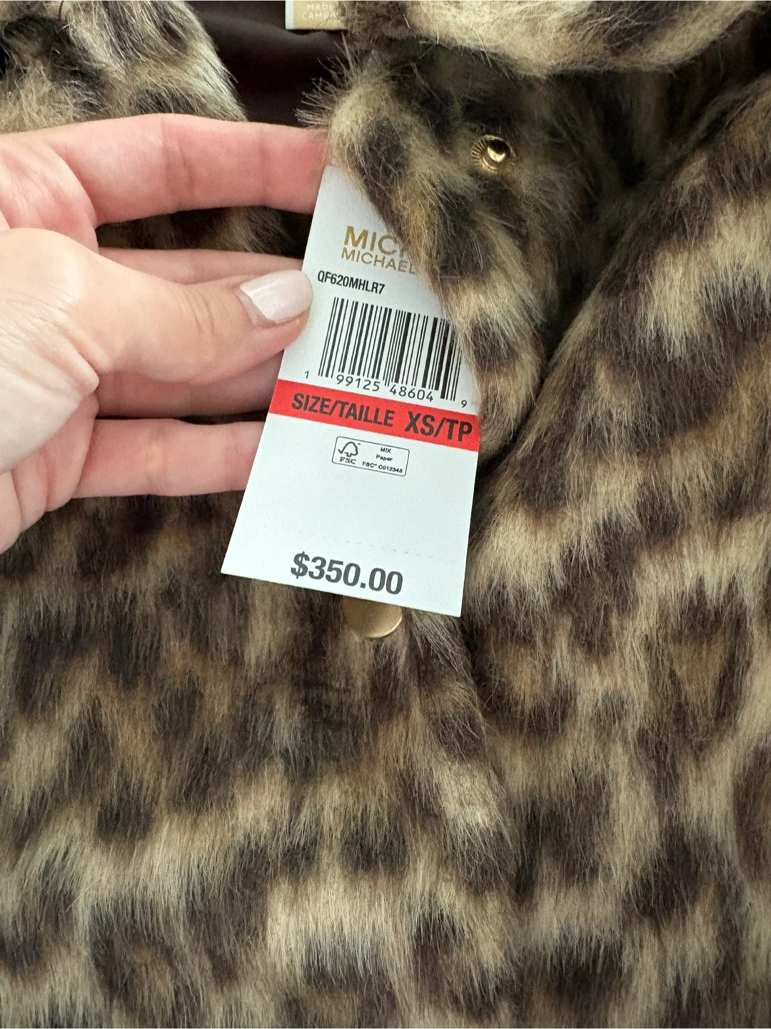 BNWT Michael Kors Faux Fur Jacket Leopard Print - photo 5