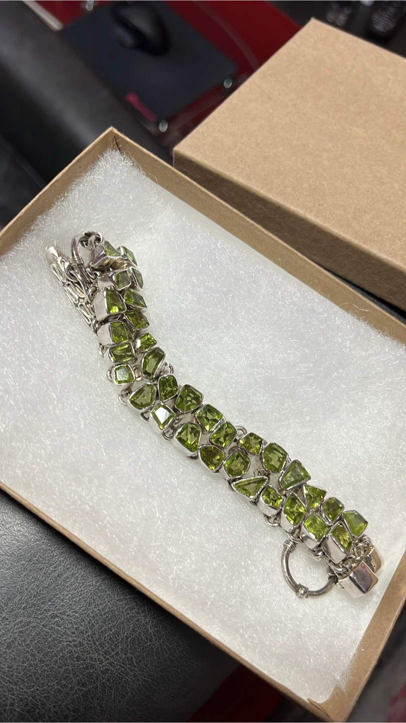 Peridot and Sterling Silver Bracelet