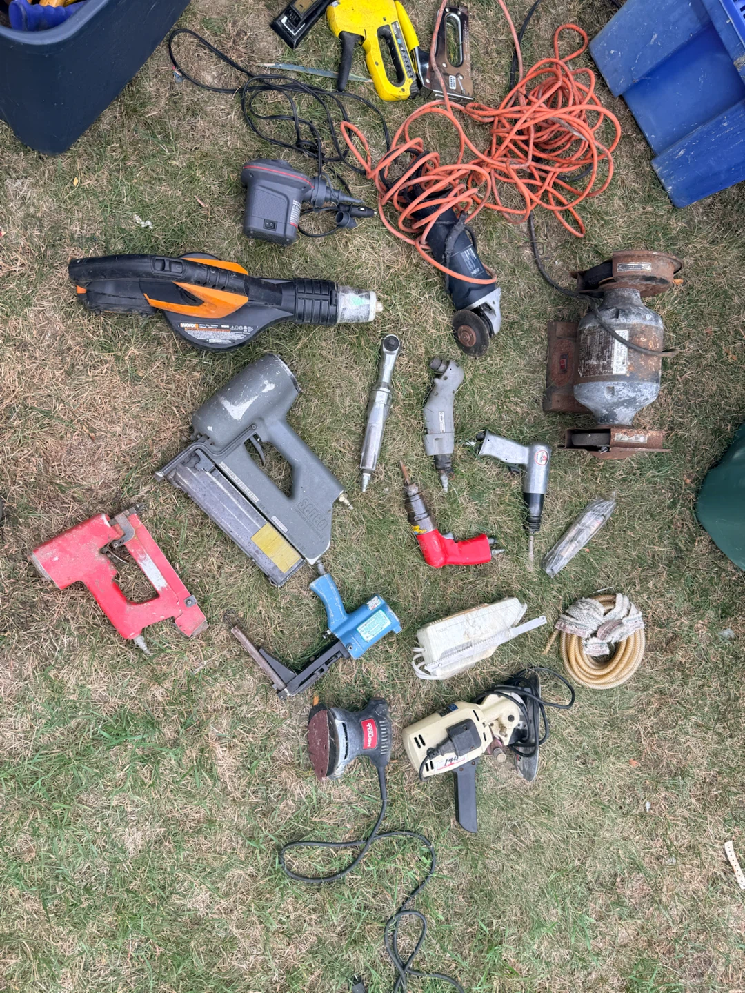 Large assortment of mixed hand and power tools