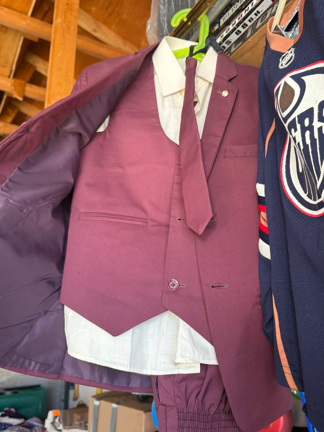 Boys Burgundy 5 pcs Suit Set - photo 2