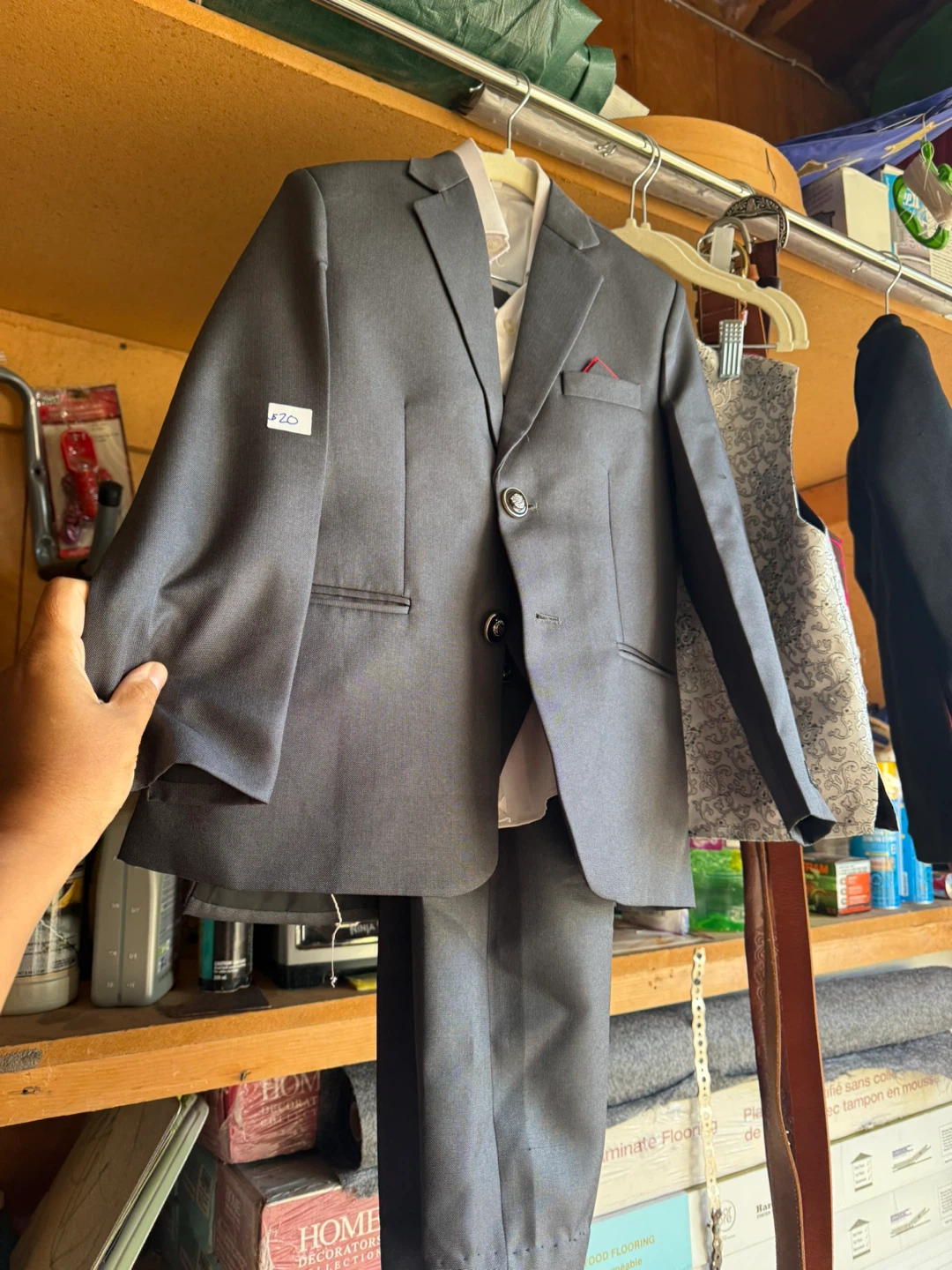 Boys' Charcoal Grey Formal Suit Set - photo 2