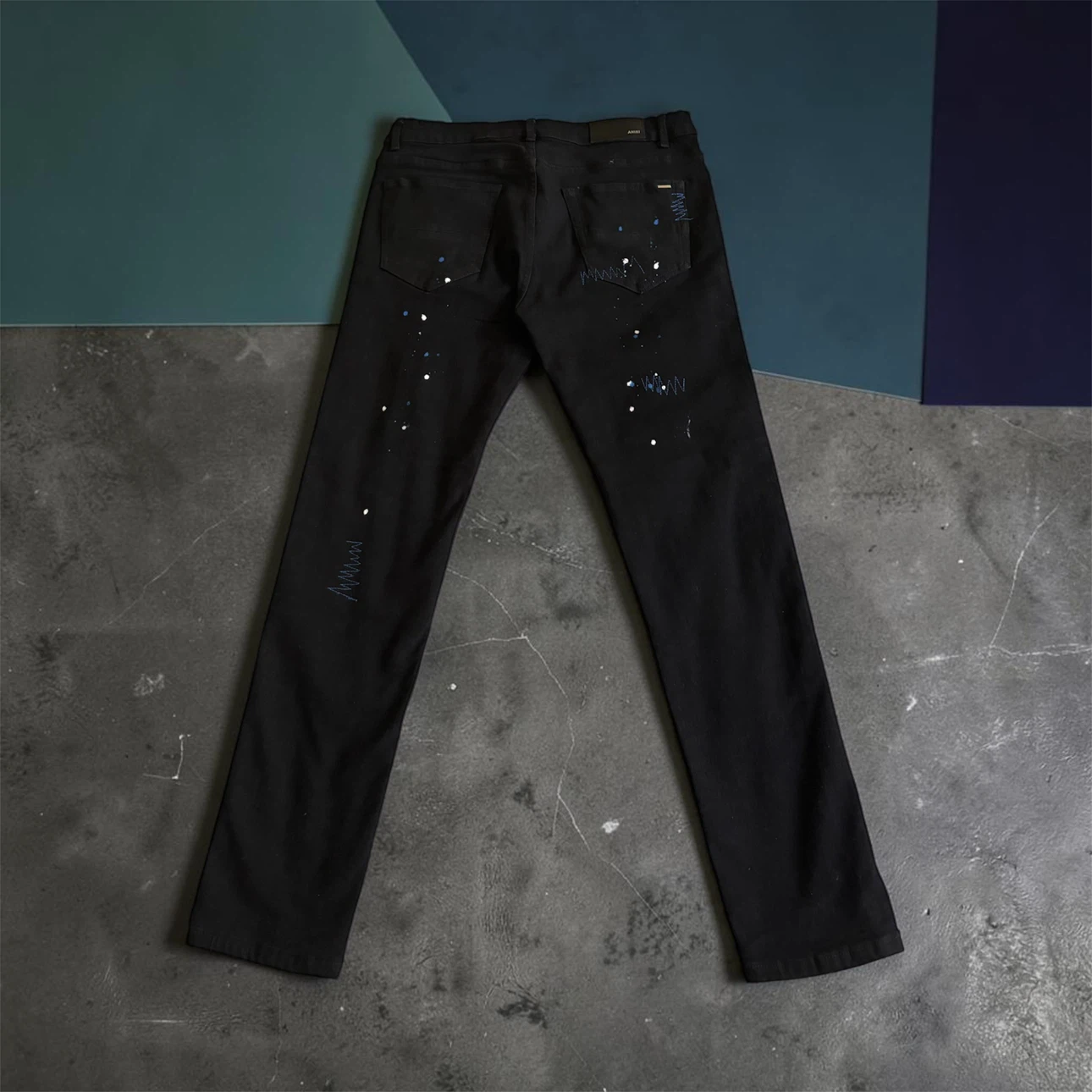 AMIRI Black Denim Jeans with Cross Details