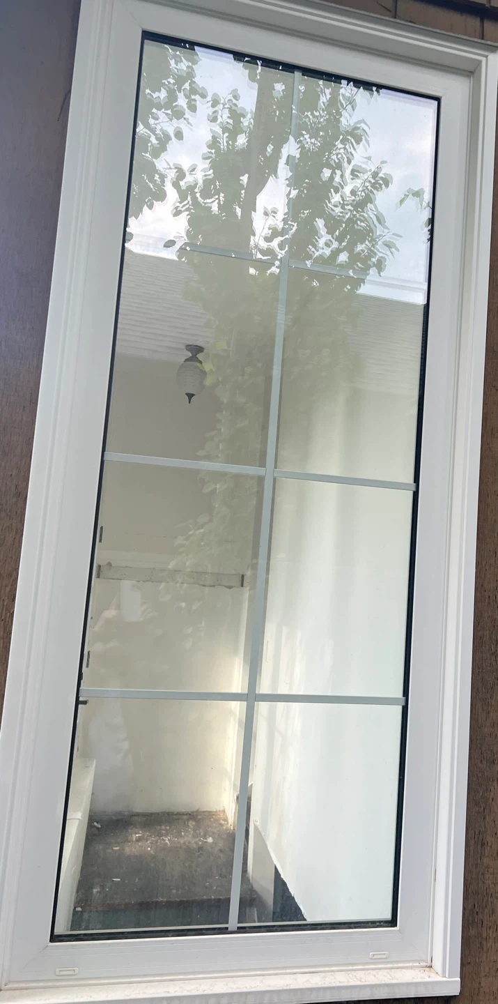 3 Tall White Double-Pane Picture Windows – Decorative Grid