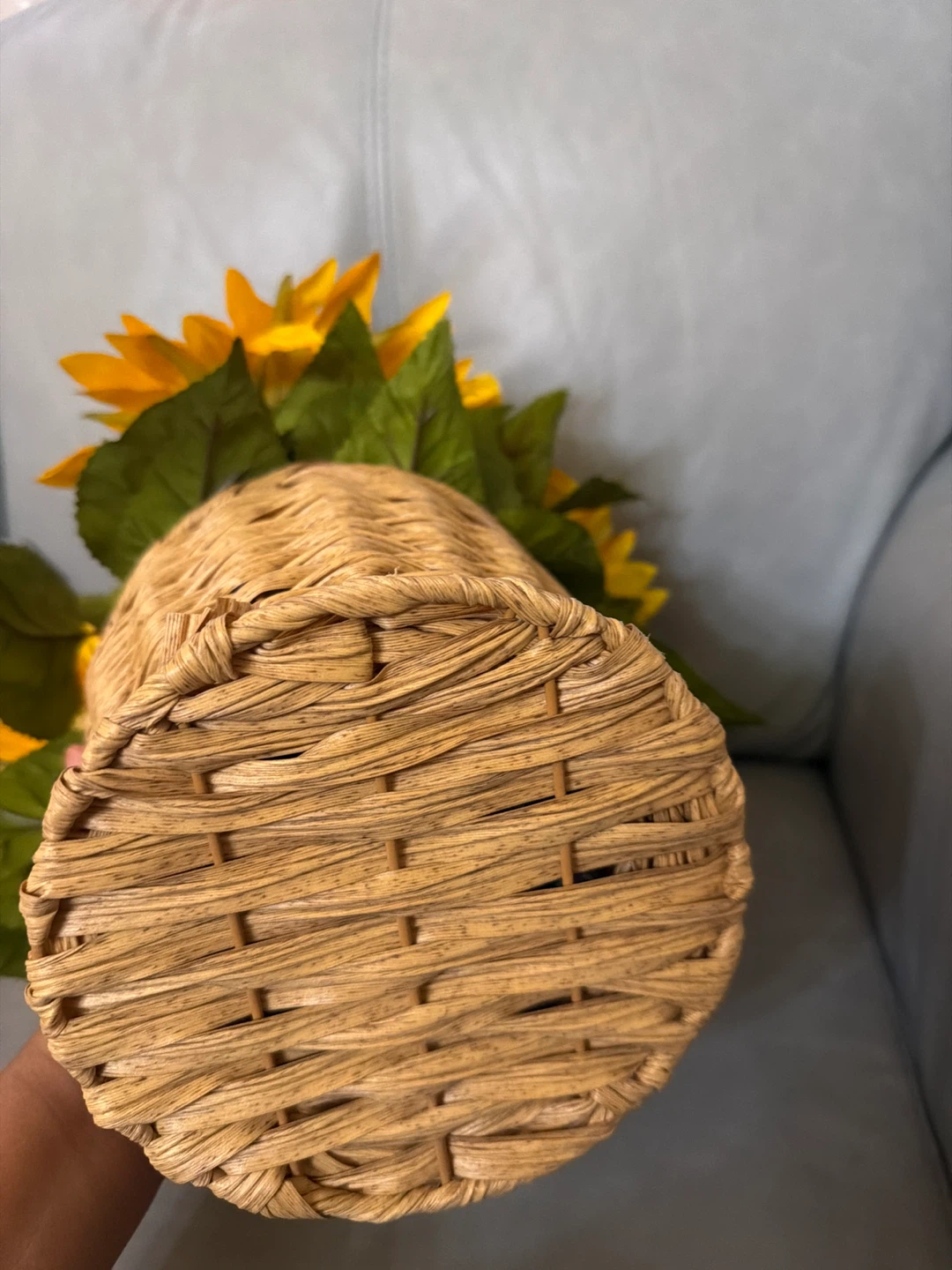 Artificial Sunflower Arrangement in Woven Basket - photo 3