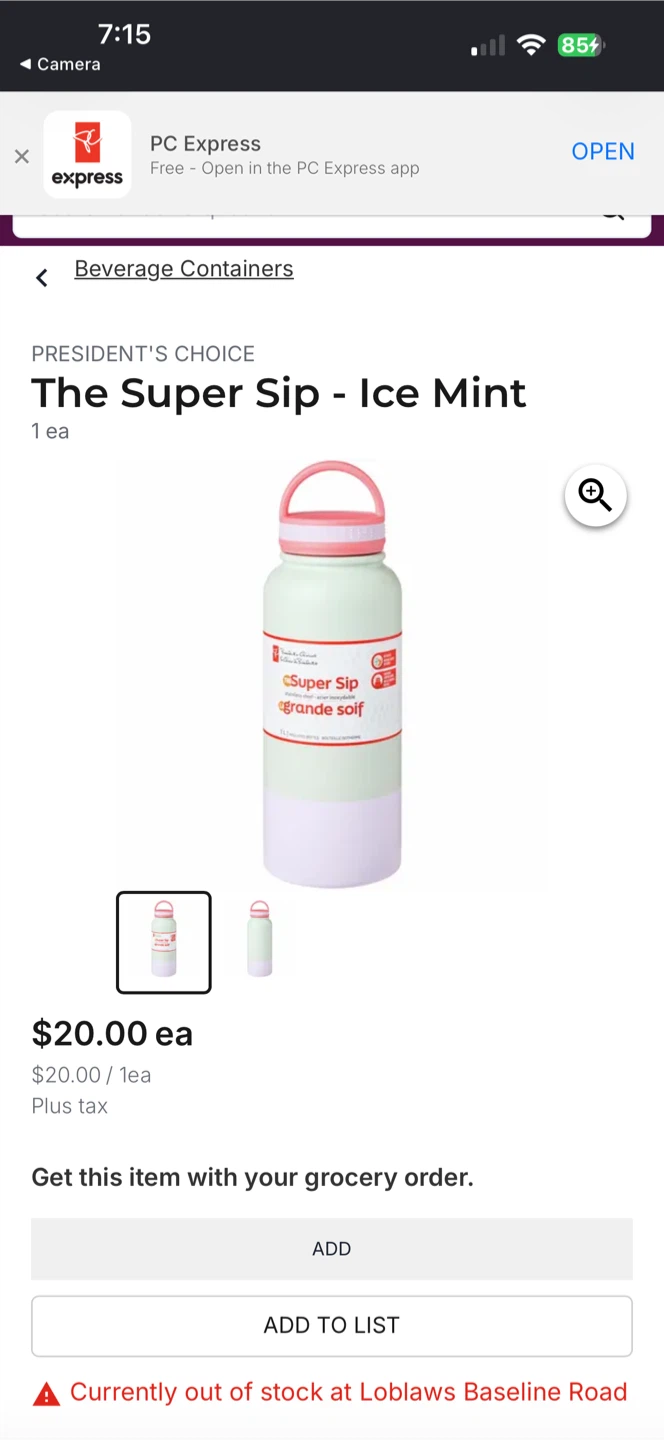 President's Choice The Super Sip 1L Insulated Bottle - photo 2