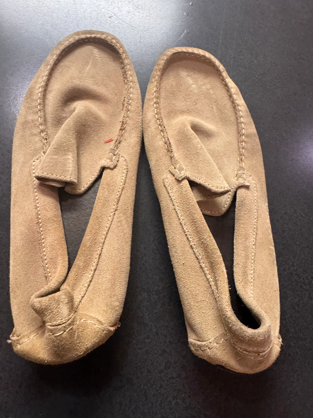 Zara Suede Moccasins Tan Size 10