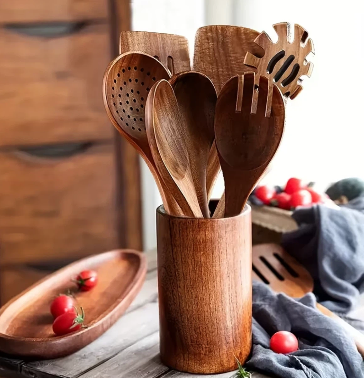 6-Piece Wood Kitchen Utensil Set