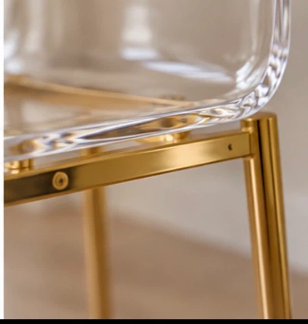 Clear Acrylic Dining Chairs with Gold Metal Legs - photo 4