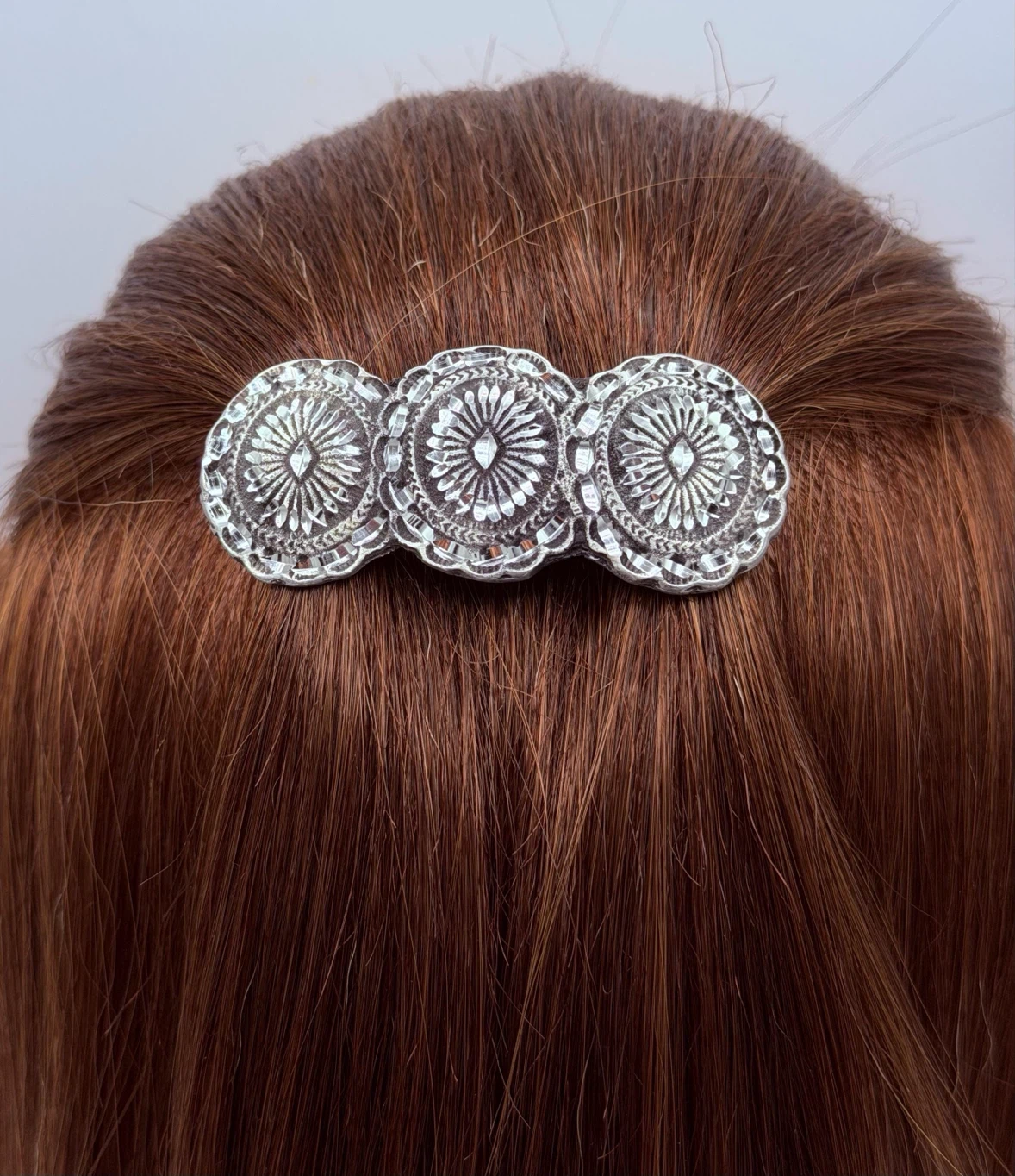 Decorative Silver-Tone Hair Clip