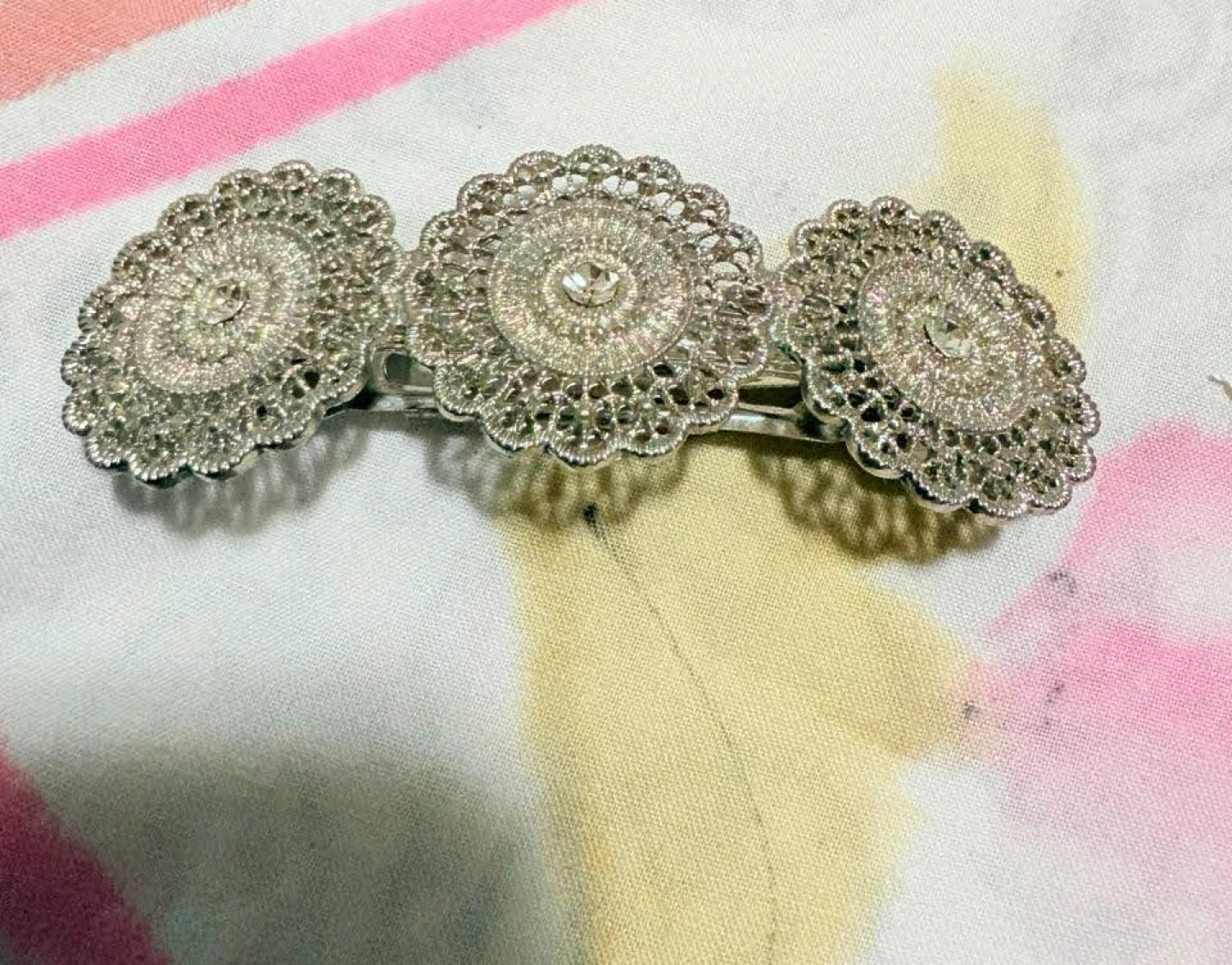 Decorative Silver-Tone Hair Clip - photo 2