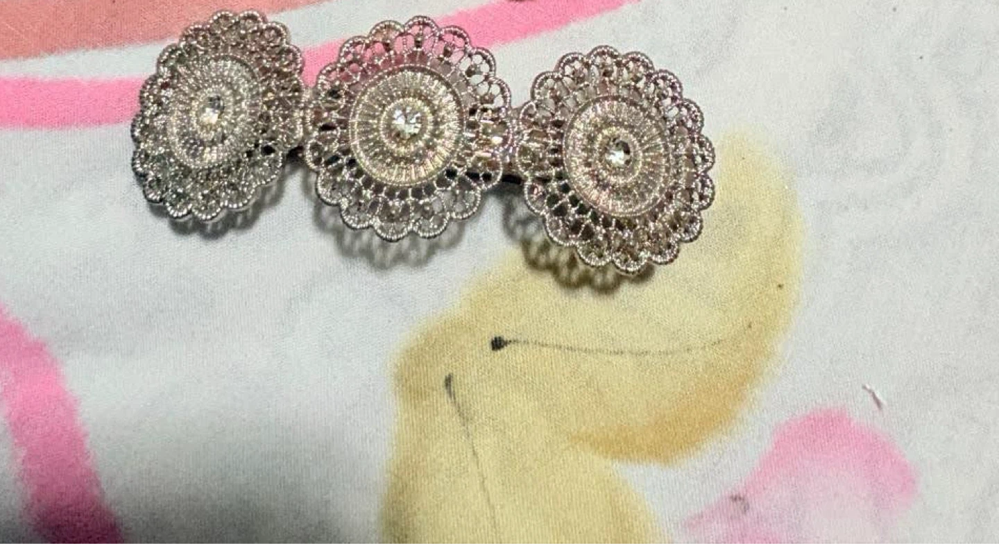 Decorative Silver-Tone Hair Clip - photo 3