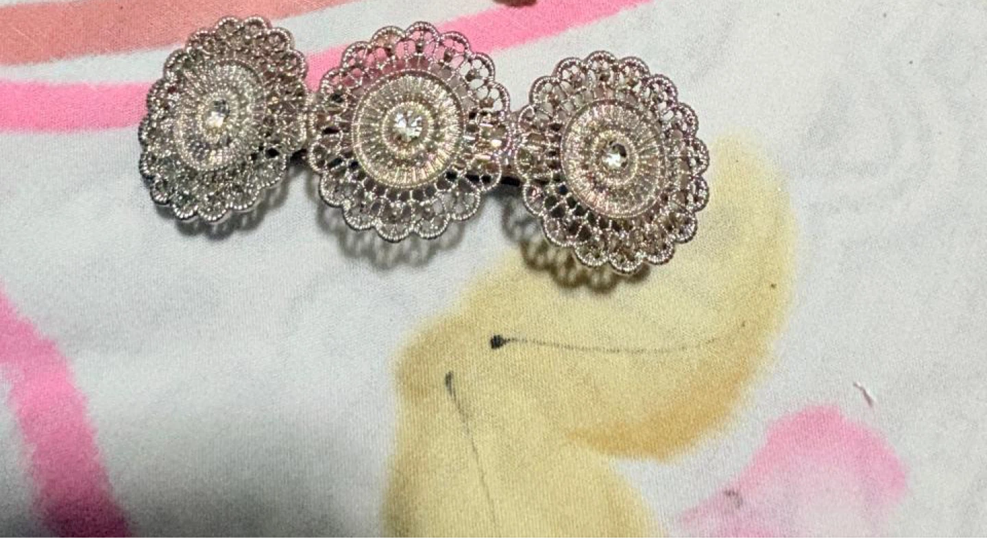 Decorative Silver-Tone Hair Clip - photo 4