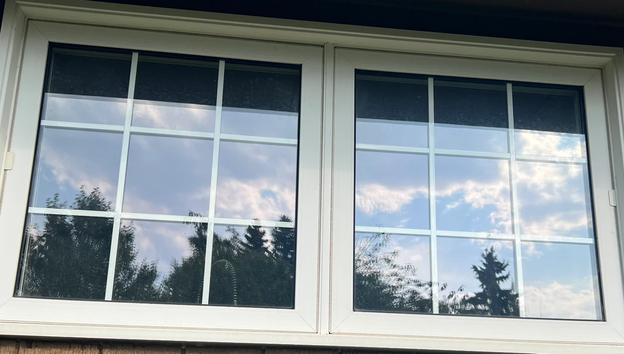 Large Double-Pane Vinyl Picture Window – White – Decorative Grid