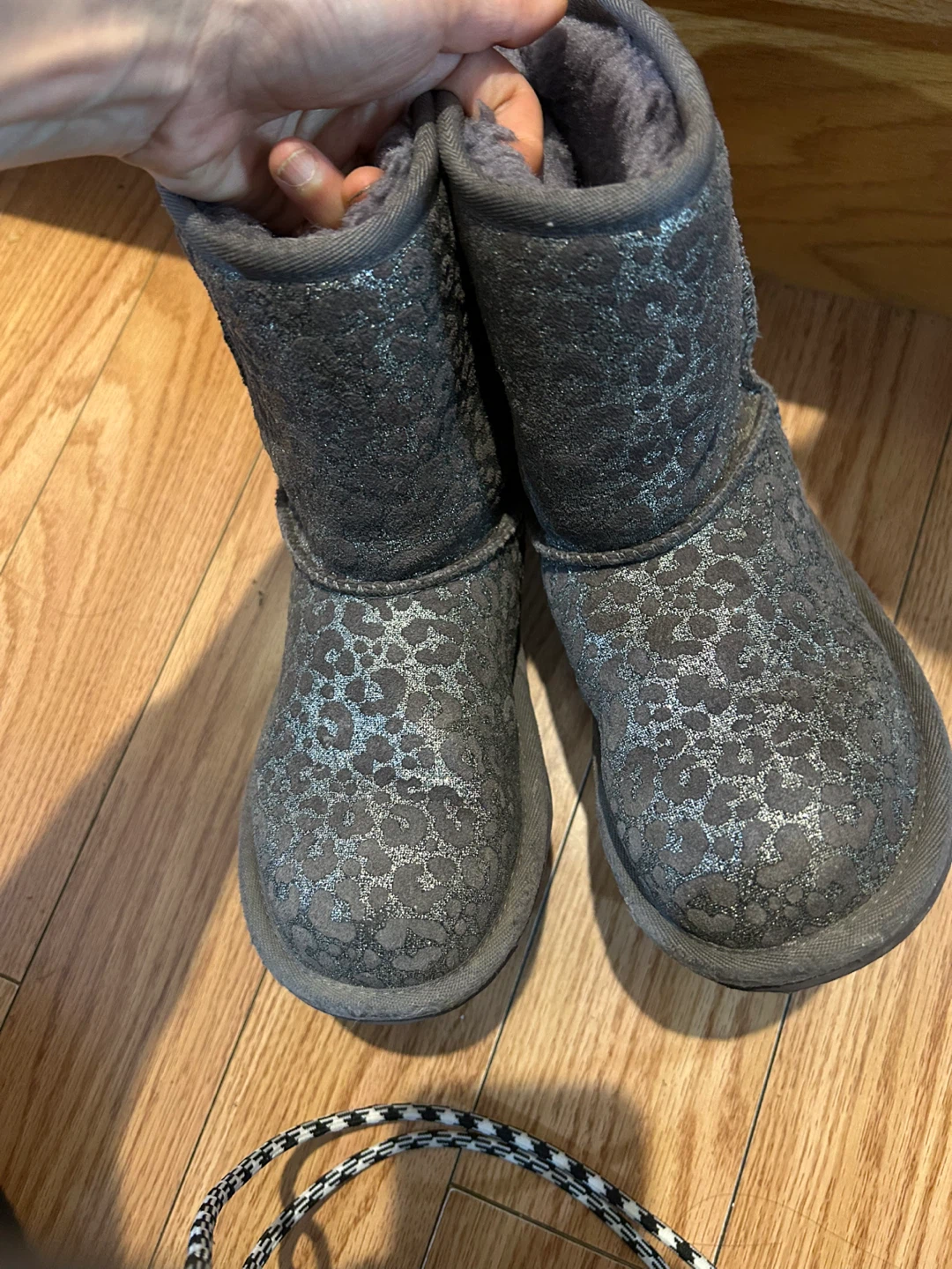 Kids UGG Leopard Print Winter Boots Size 2