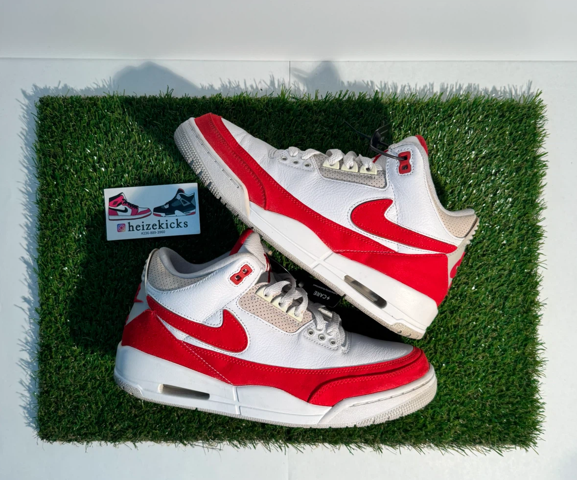 Jordan 3 Tinker White University Red size 8.5