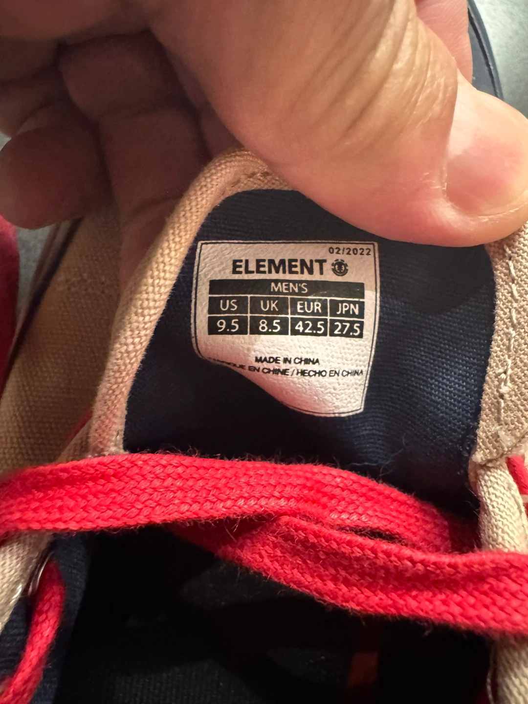 Element Men's Canvas Sneakers - Tan and Navy, Size 9.5 US - photo 3