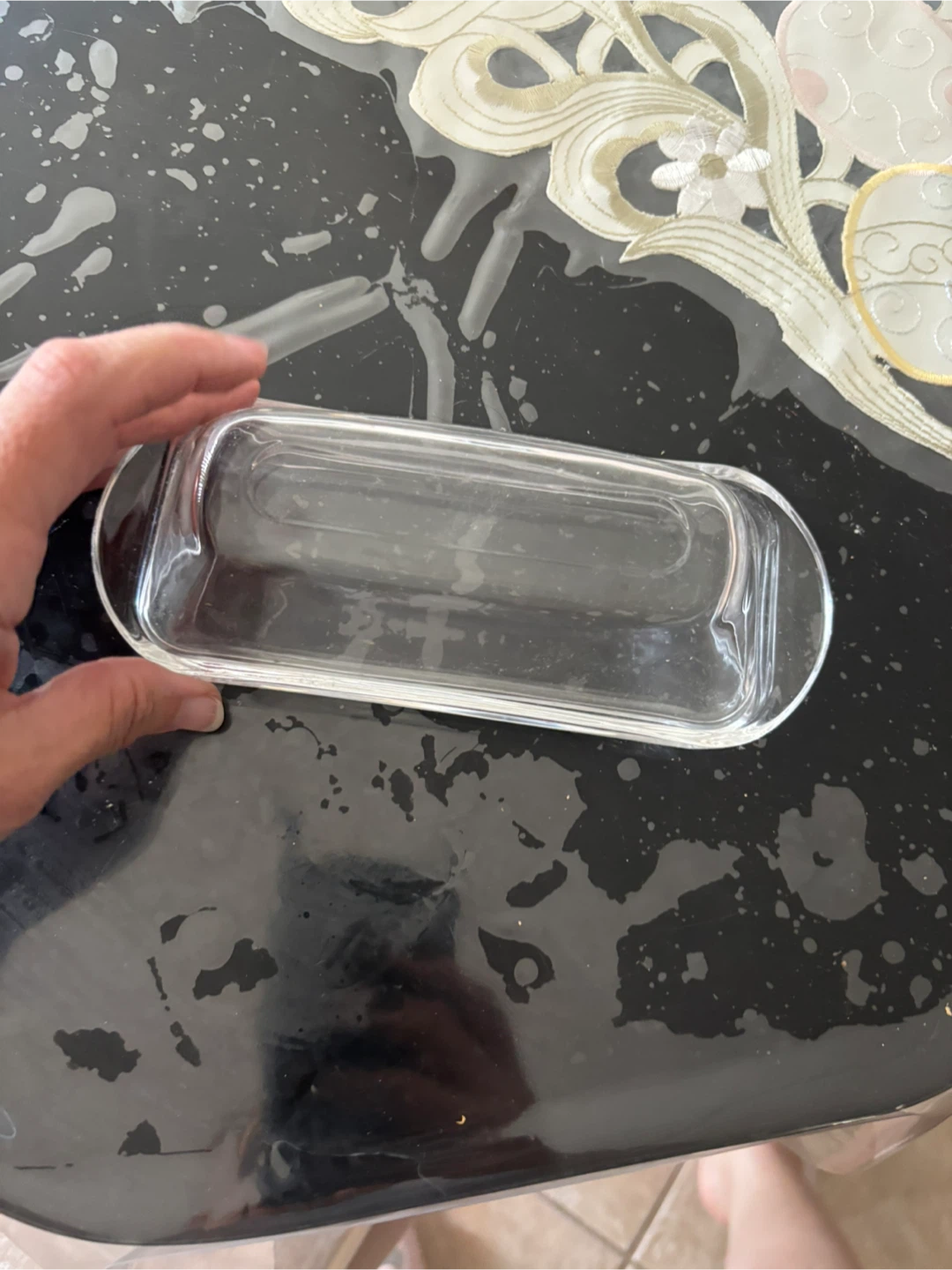 Clear Glass Butter Dish