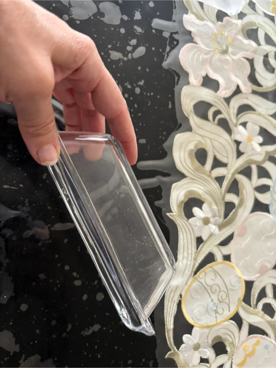 Clear Glass Butter Dish - photo 2