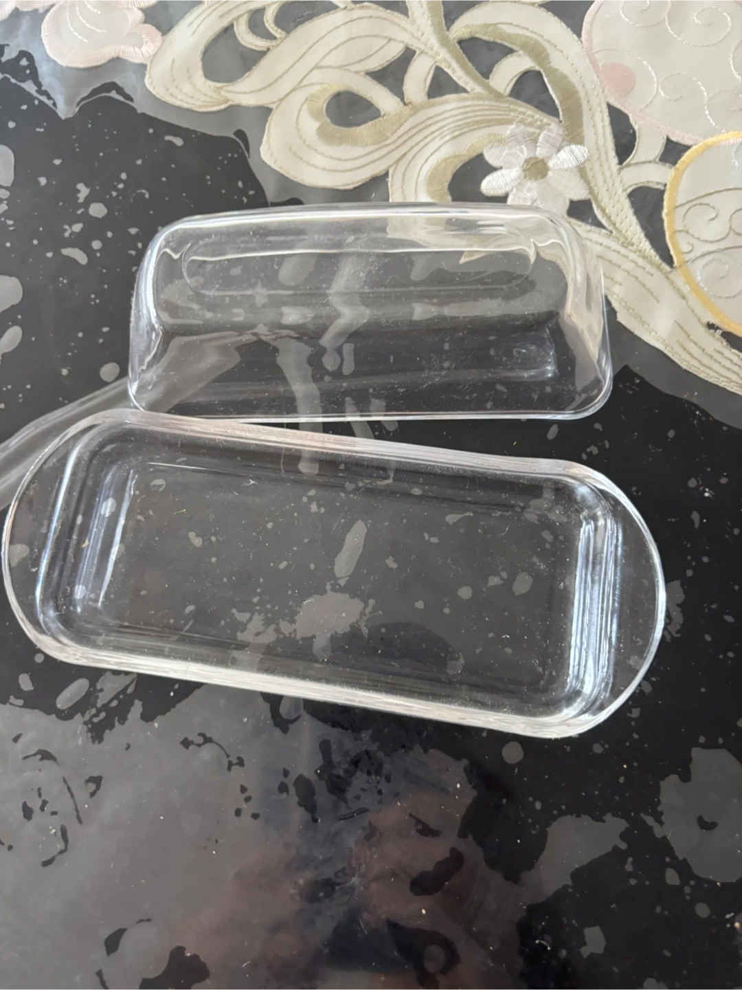 Clear Glass Butter Dish - photo 3