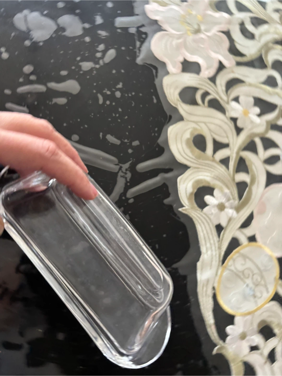 Clear Glass Butter Dish - photo 4