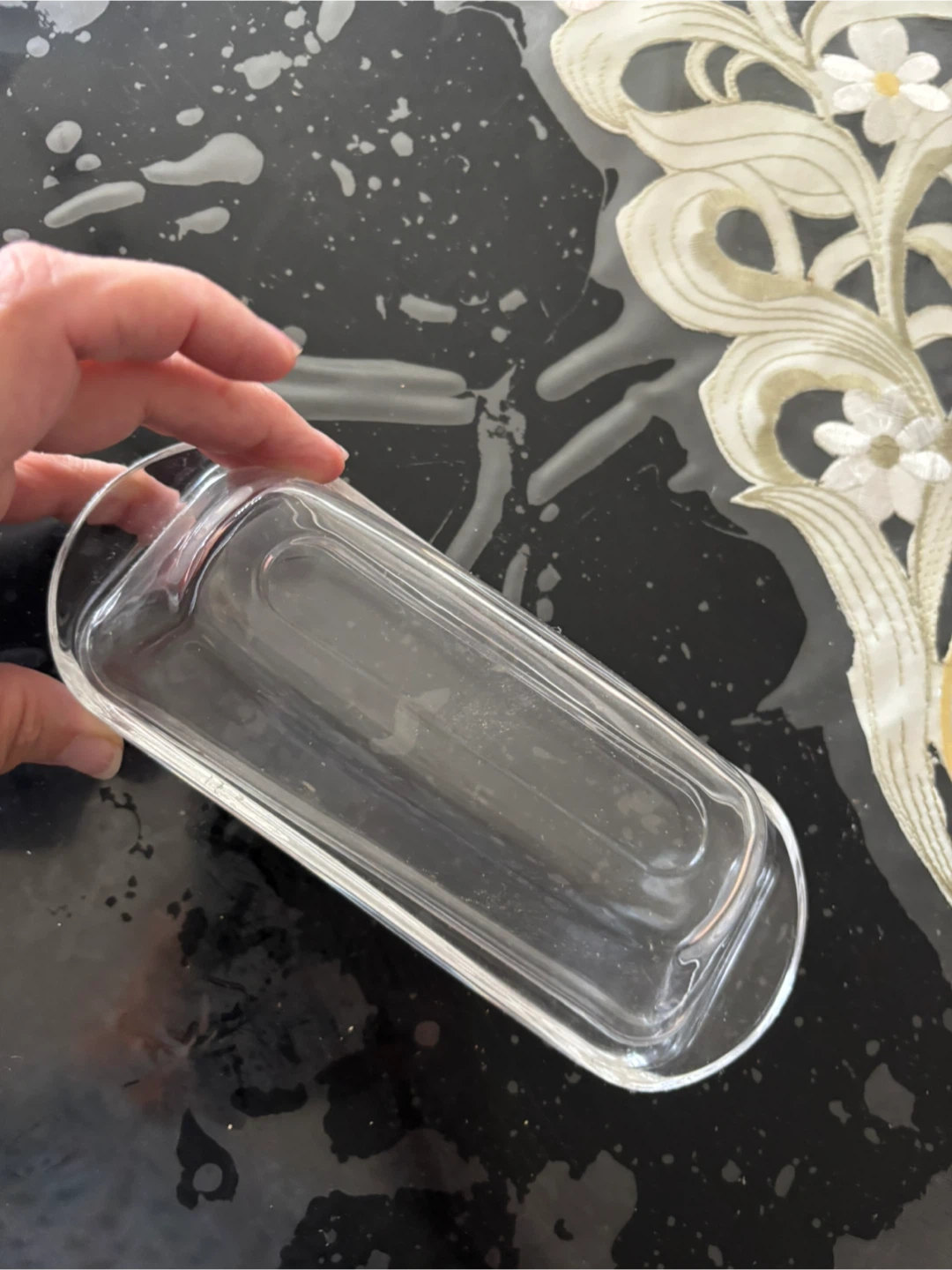 Clear Glass Butter Dish - photo 5