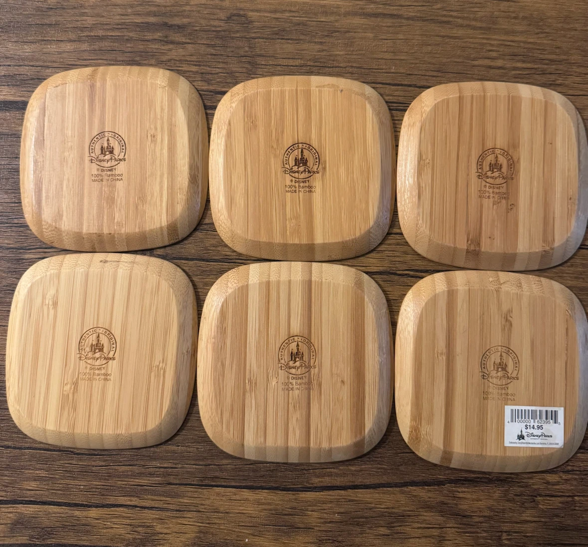 Set of 6 Disney Parks Bamboo Mickey Mouse Plates - photo 3