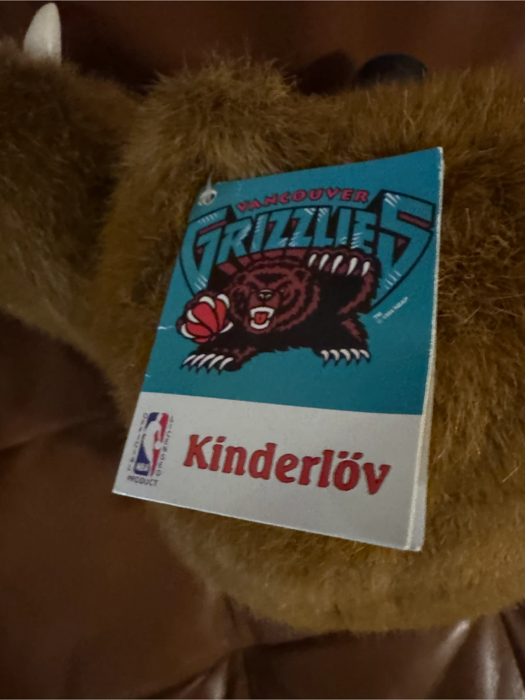 Vintage Vancouver Grizzlies Kinderlov Bear Plush - photo 3