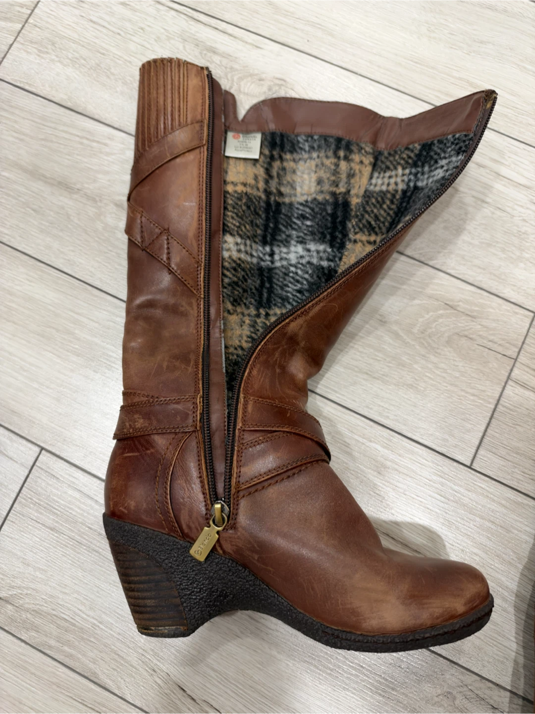 Blondo Brown Leather Wedge Boots - photo 2